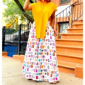 High Waist Palazzo Pants ABC Print